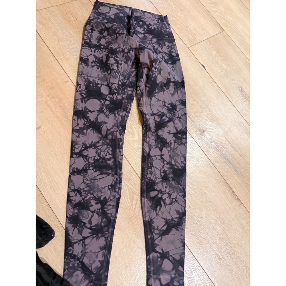 Lululemon High Rise Leggings Diamond Dye Graphite Grey black Green Size 6